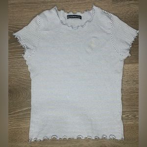 Brandy Melville lettuce trim striped tee